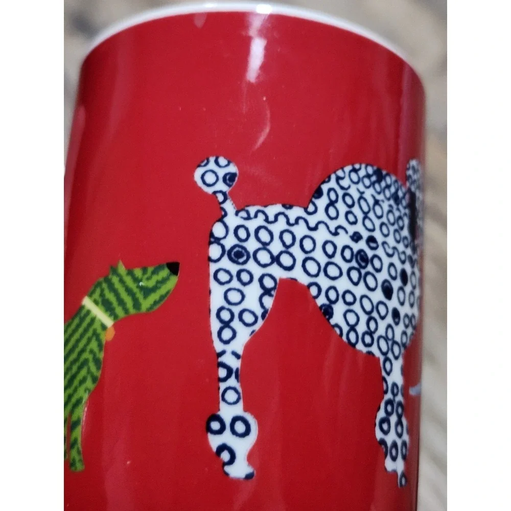 Vintage West Elm Dog Cat Lover Rescue Mug ASPCA Coffee Cup Art Poodle Lab 12 oz